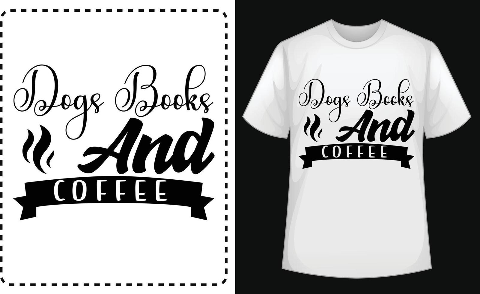 chiens livres et café typographique t chemise vecteur pour gratuit