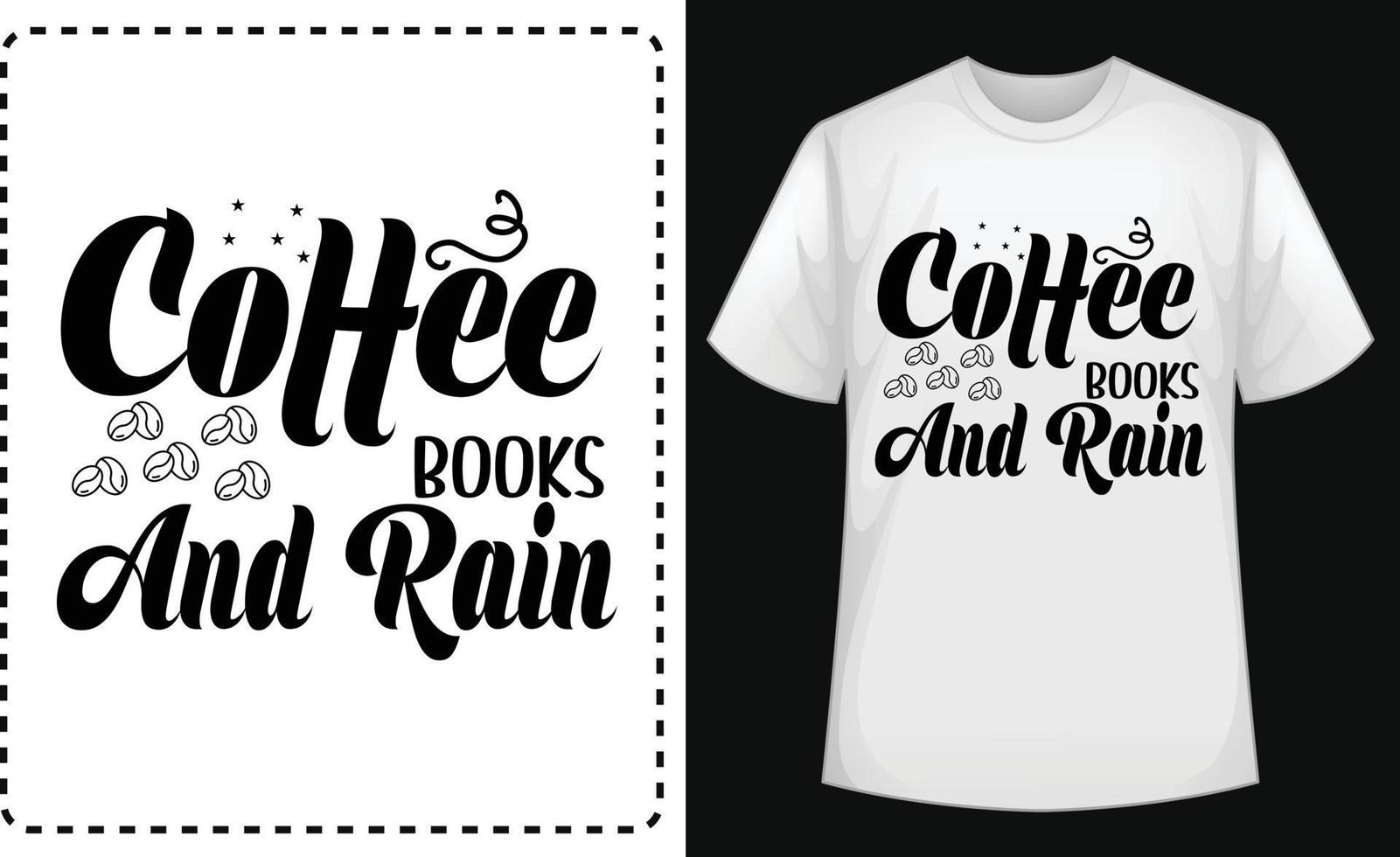 café livres et pluie typographique t chemise conception vecteur pour gratuit