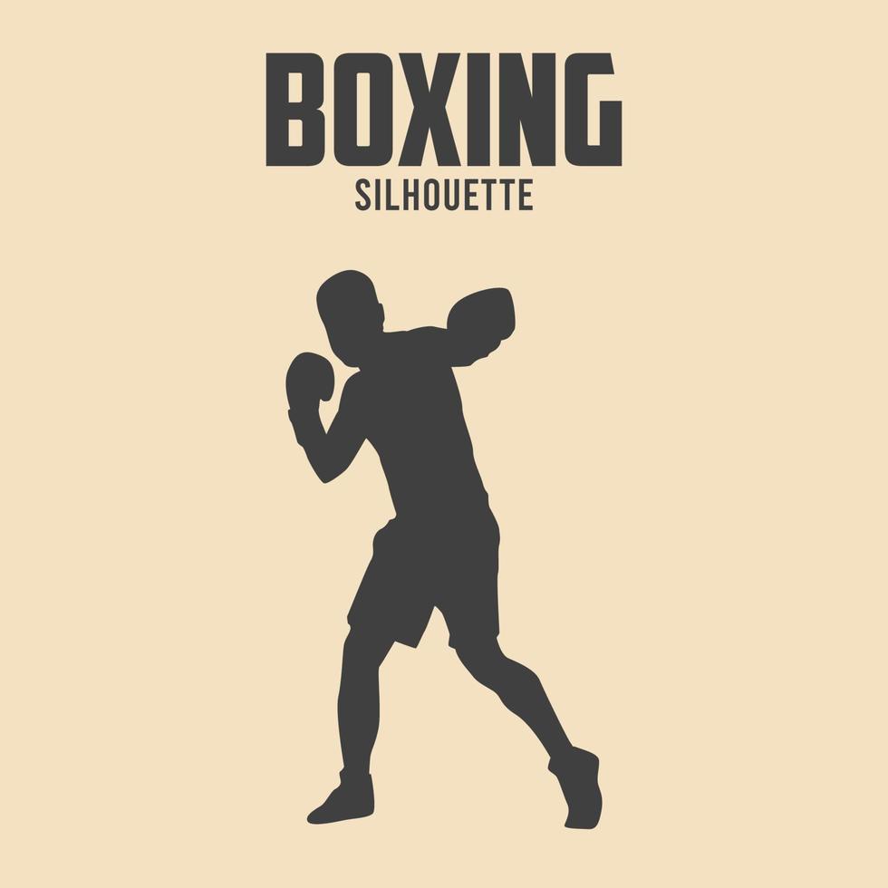 boxe joueur silhouette vecteur Stock illustration 06