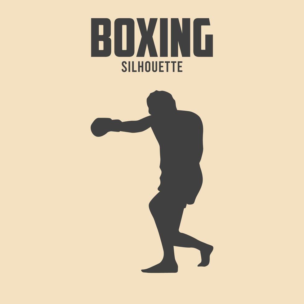 boxe joueur silhouette vecteur Stock illustration 01