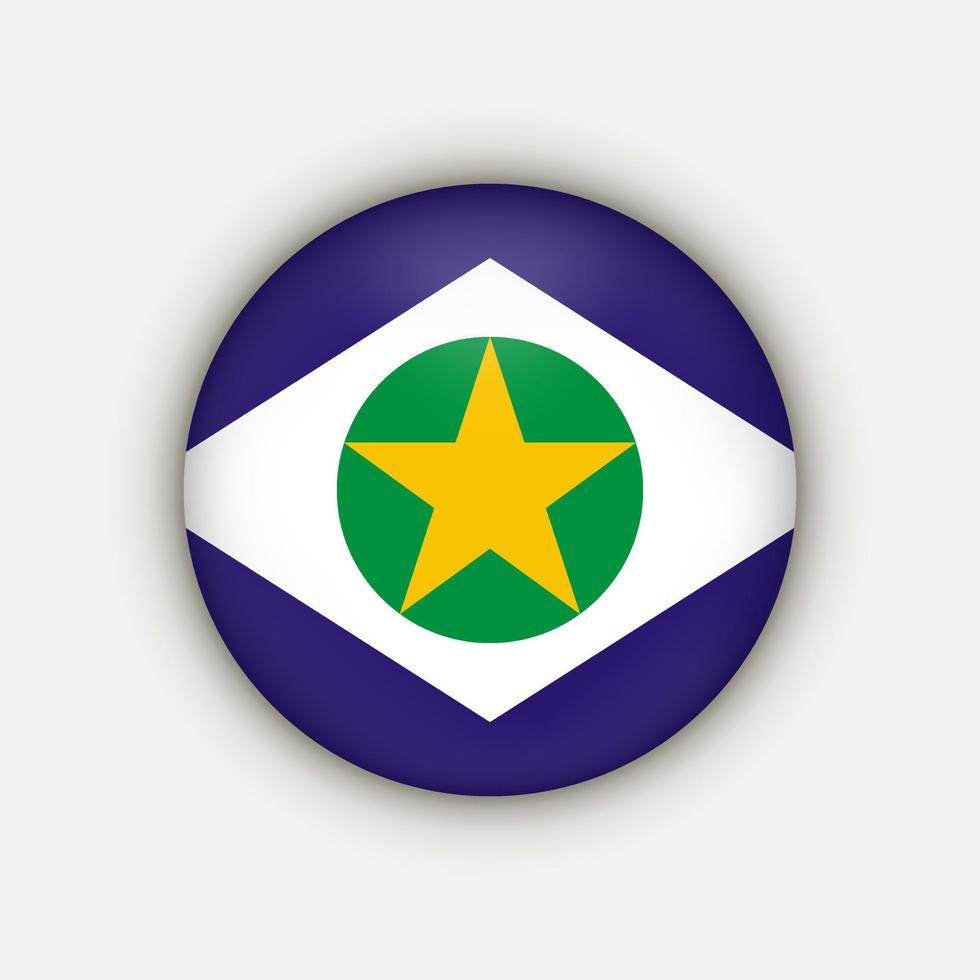 drapeau du mato grosso, état du brésil. illustration vectorielle. vecteur