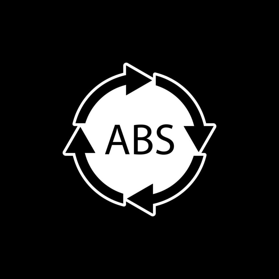 symbole de recyclage en plastique abs 9 icône vectorielle. code de recyclage du plastique abs. vecteur