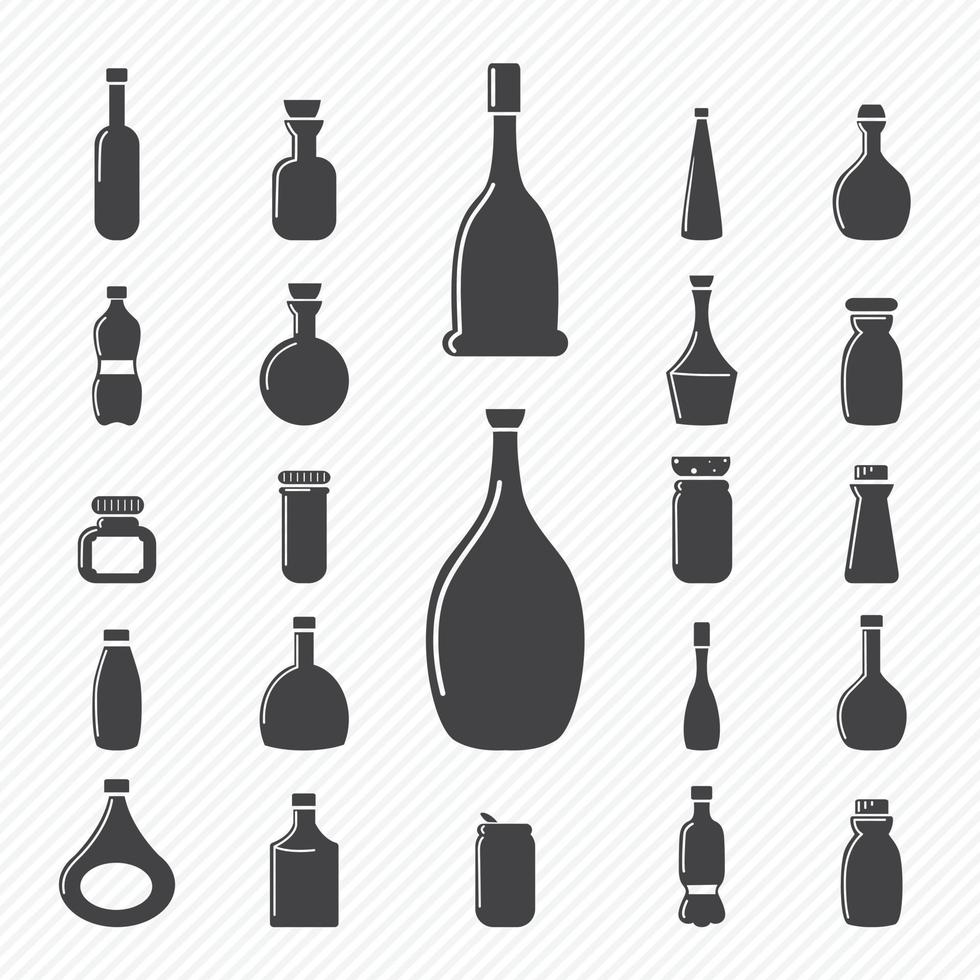 icônes de bouteille mis illustration vecteur