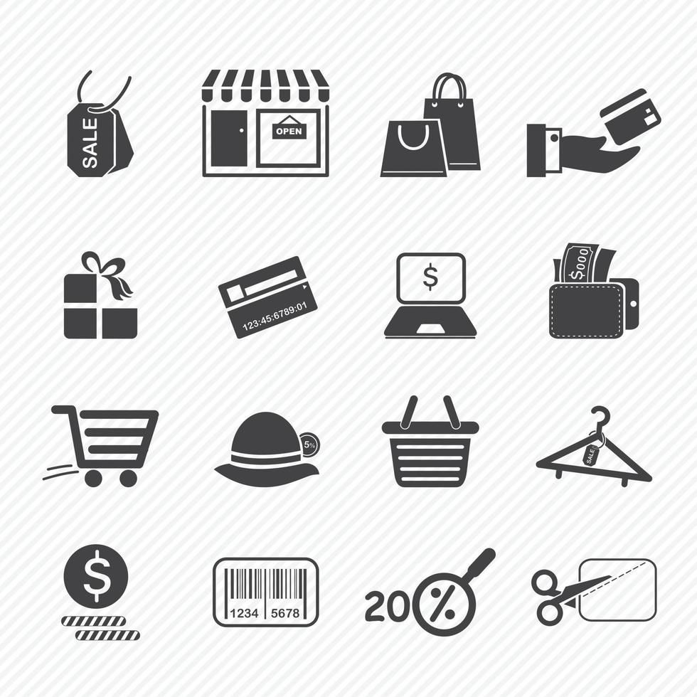 shopping icons set illustration vecteur