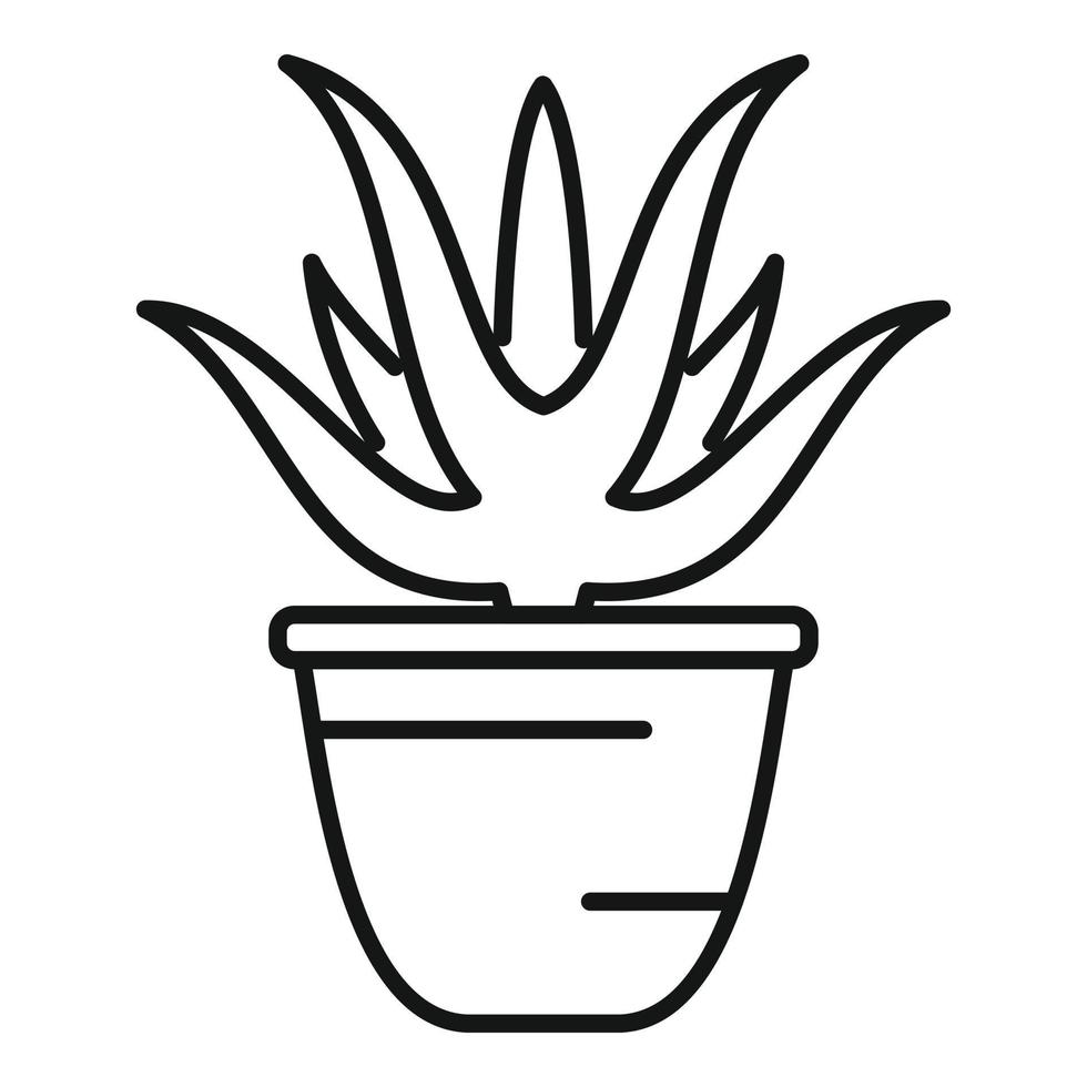 feuille plante icône contour vecteur. maison intérieur vecteur