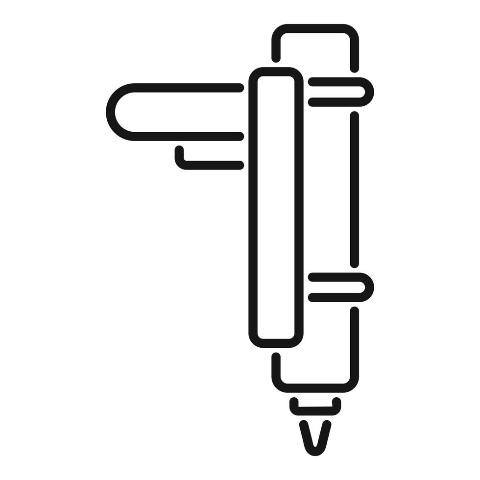 calfater pistolet icône contour vecteur. la colle tube vecteur