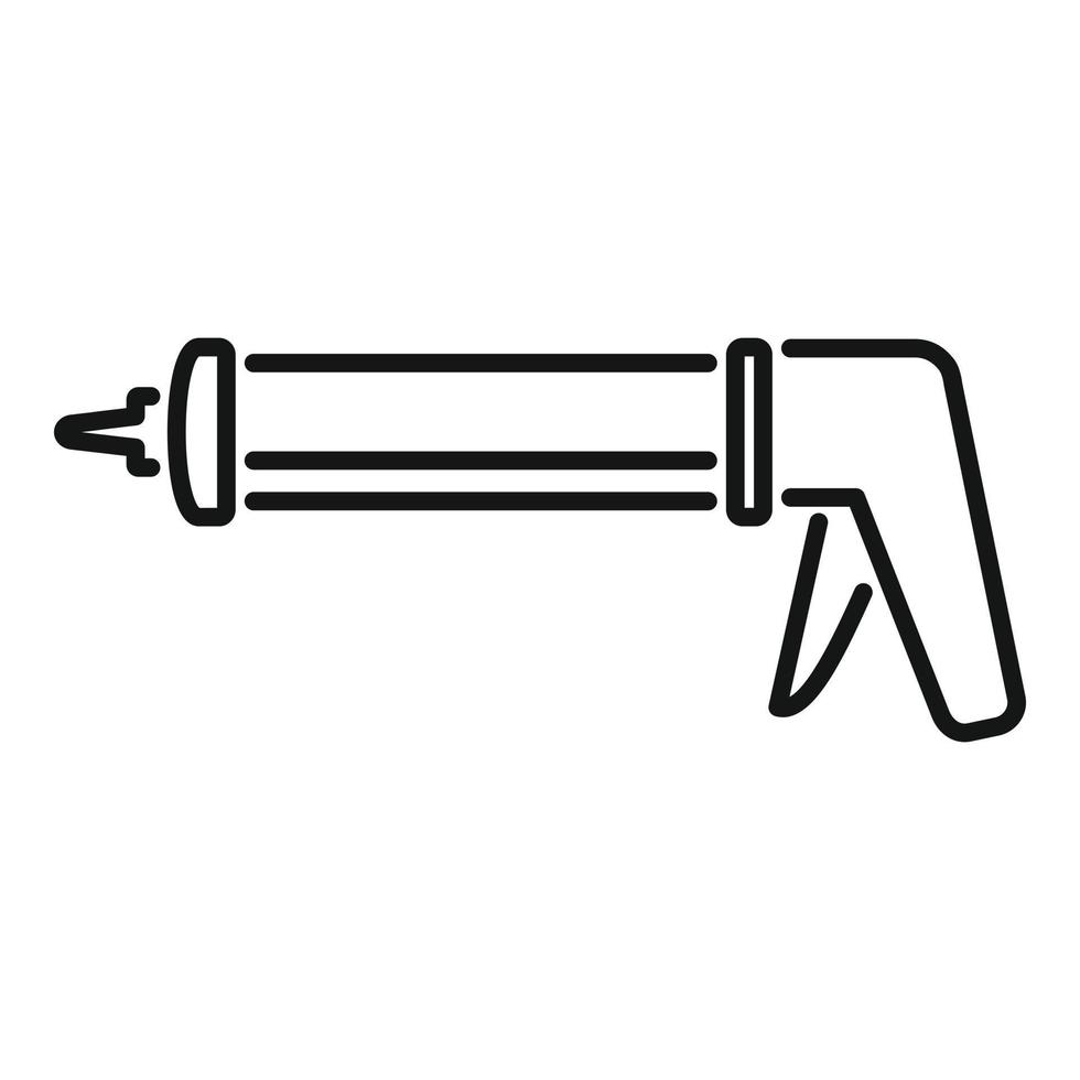 Charpentier silicone calfater pistolet icône contour vecteur. la colle tube vecteur