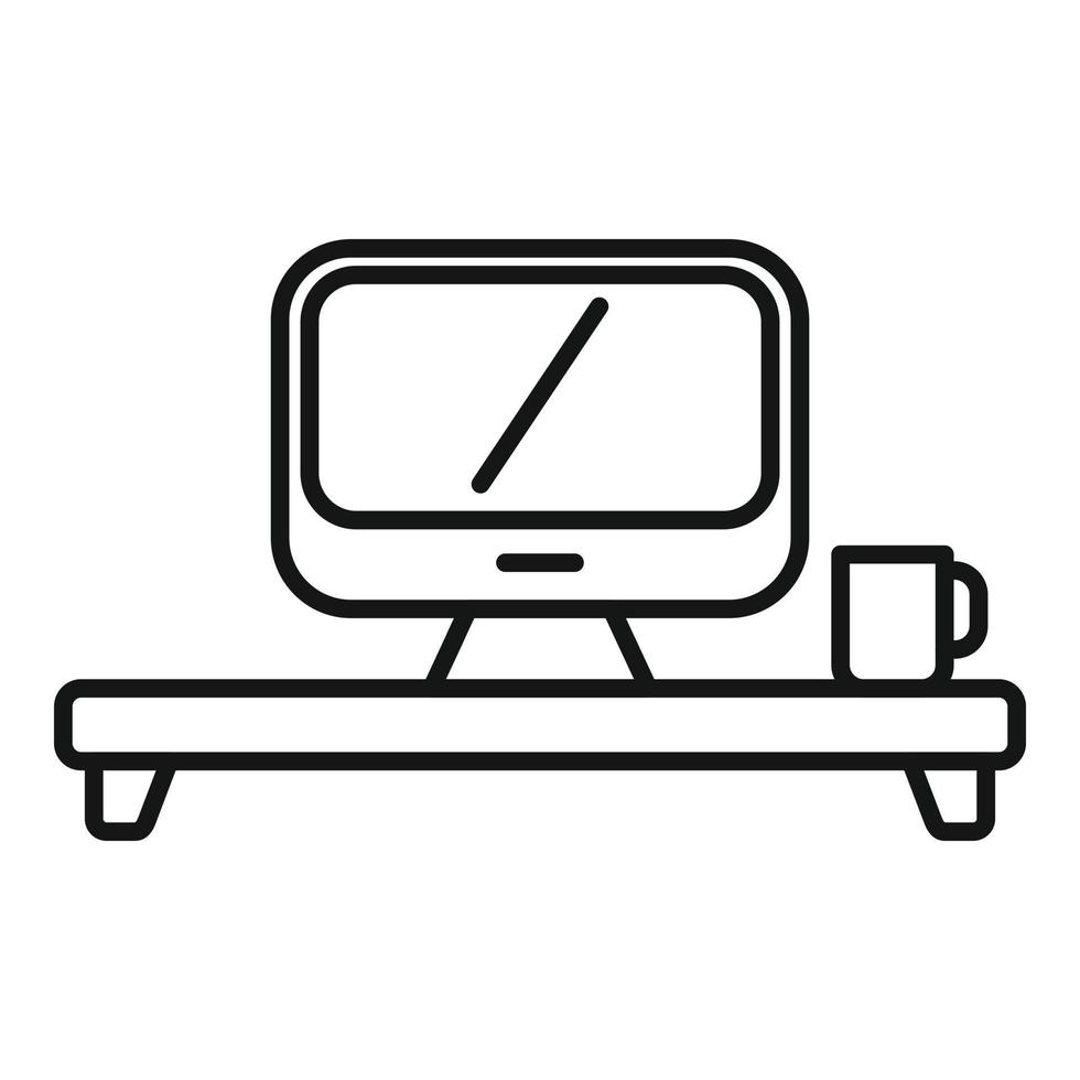 ordinateur ergonomique lieu de travail icône contour vecteur. Bureau asseoir vecteur