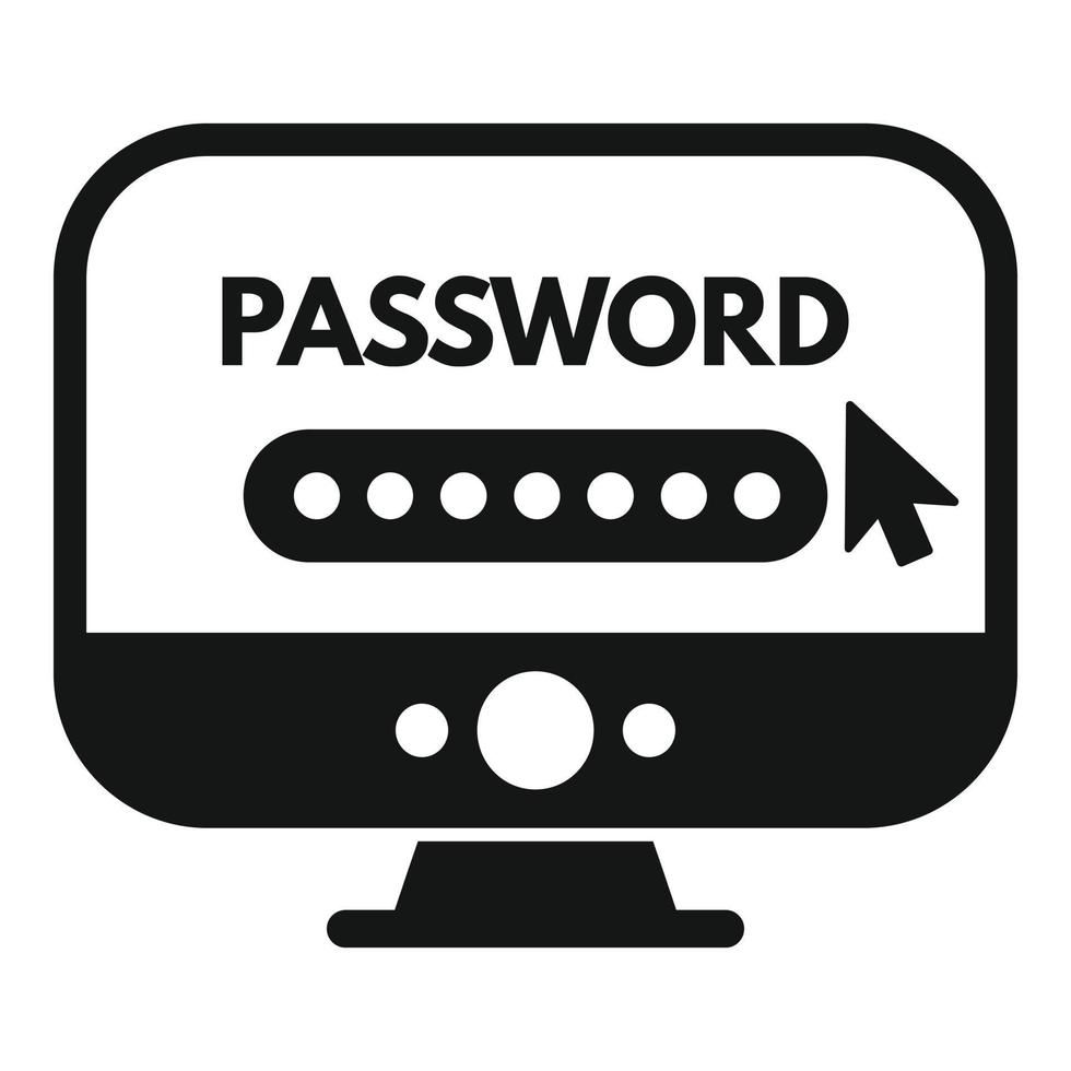ordinateur mot de passe protection icône Facile vecteur. personnel vidéo vecteur