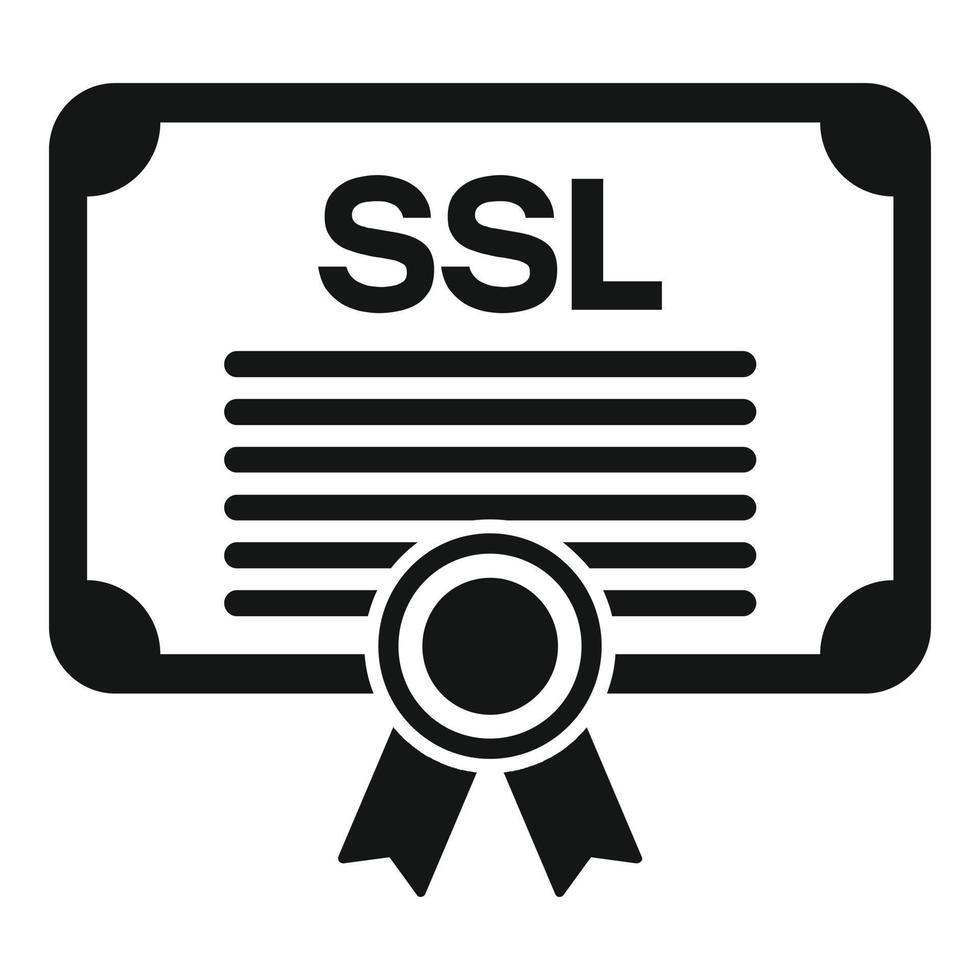 ssl certificat diplôme icône Facile vecteur. la toile Les données vecteur