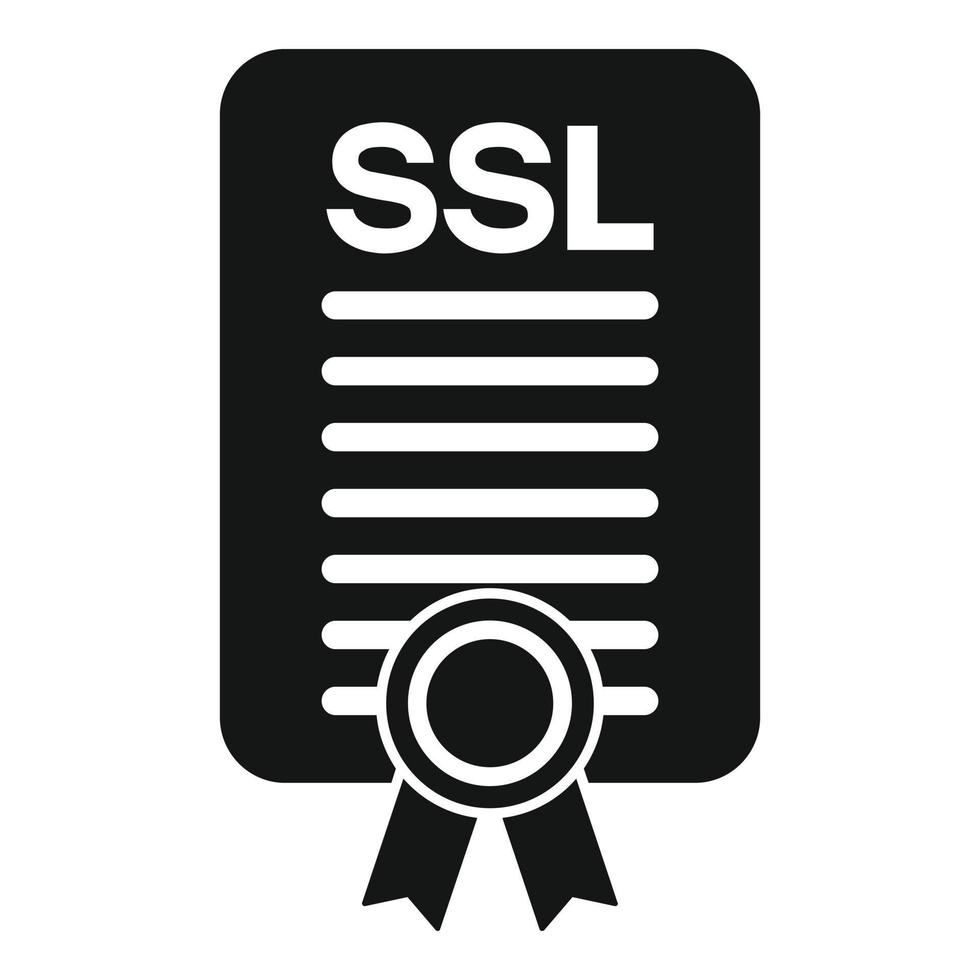 numérique ssl certificat icône Facile vecteur. sécurise site Internet vecteur