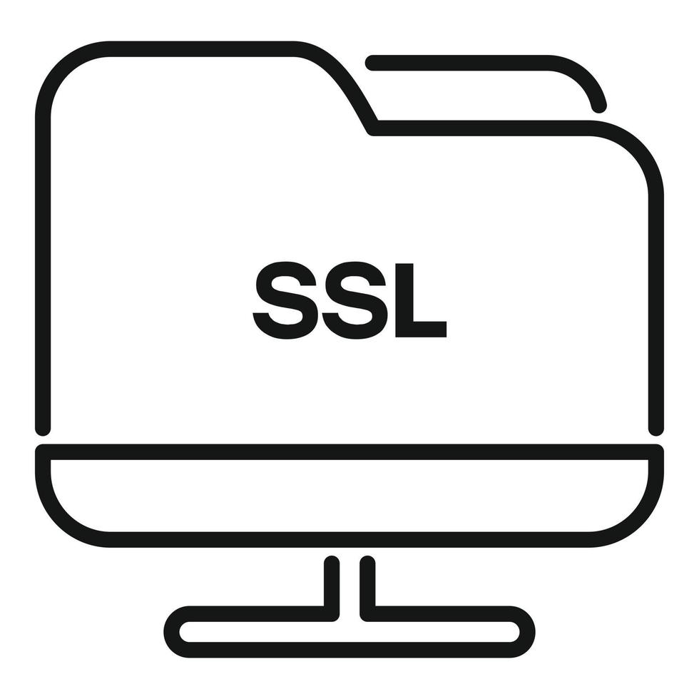 dossier ssl certificat icône contour vecteur. Sécurité Les données vecteur