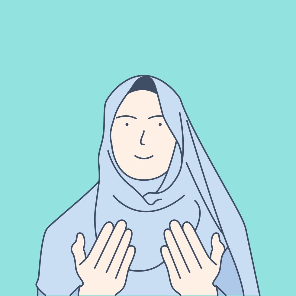 illustration de magnifique musulman femme dans à la mode robe avec hijab vecteur