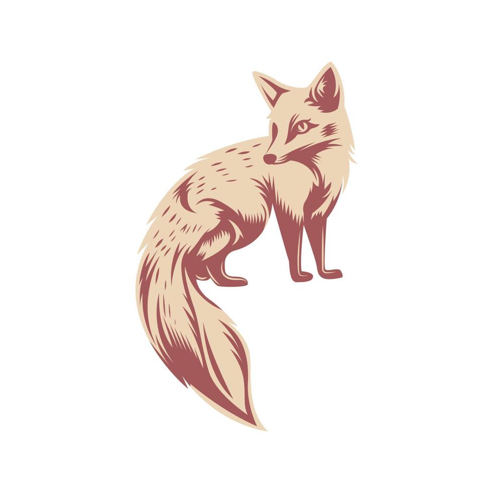 le ruse Renard une symbole de intelligence et adaptabilité, mascotte logo concept vecteur illustration dessin animé. adapté pour logo, fond d'écran, bannière, carte, livre illustration, T-shirt, autocollant, couverture, etc