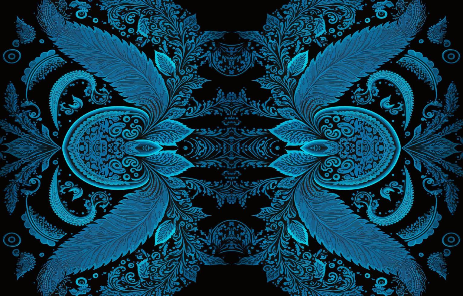 paisley sans couture modèle bleu Ton. abstrait traditionnel populaire antique ethnique tribal graphique paisley doubler. texture textile en tissu motifs vecteur illustration. fleuri élégant luxe ancien rétro style