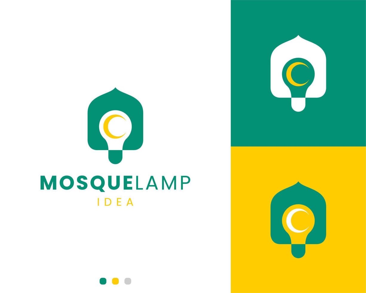 logo modèle mosquée lampe idée vecteur