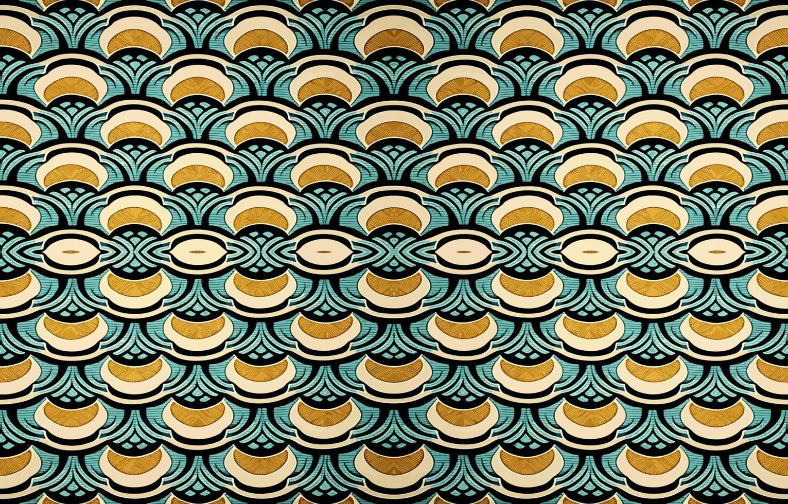 vague nuage coquilles sans couture en tissu modèle. abstrait ethnique traditionnel populaire antique ancien rétro graphique doubler. en tissu textile vecteur illustration fleuri élégant luxe Japonais Chine asiatique style.