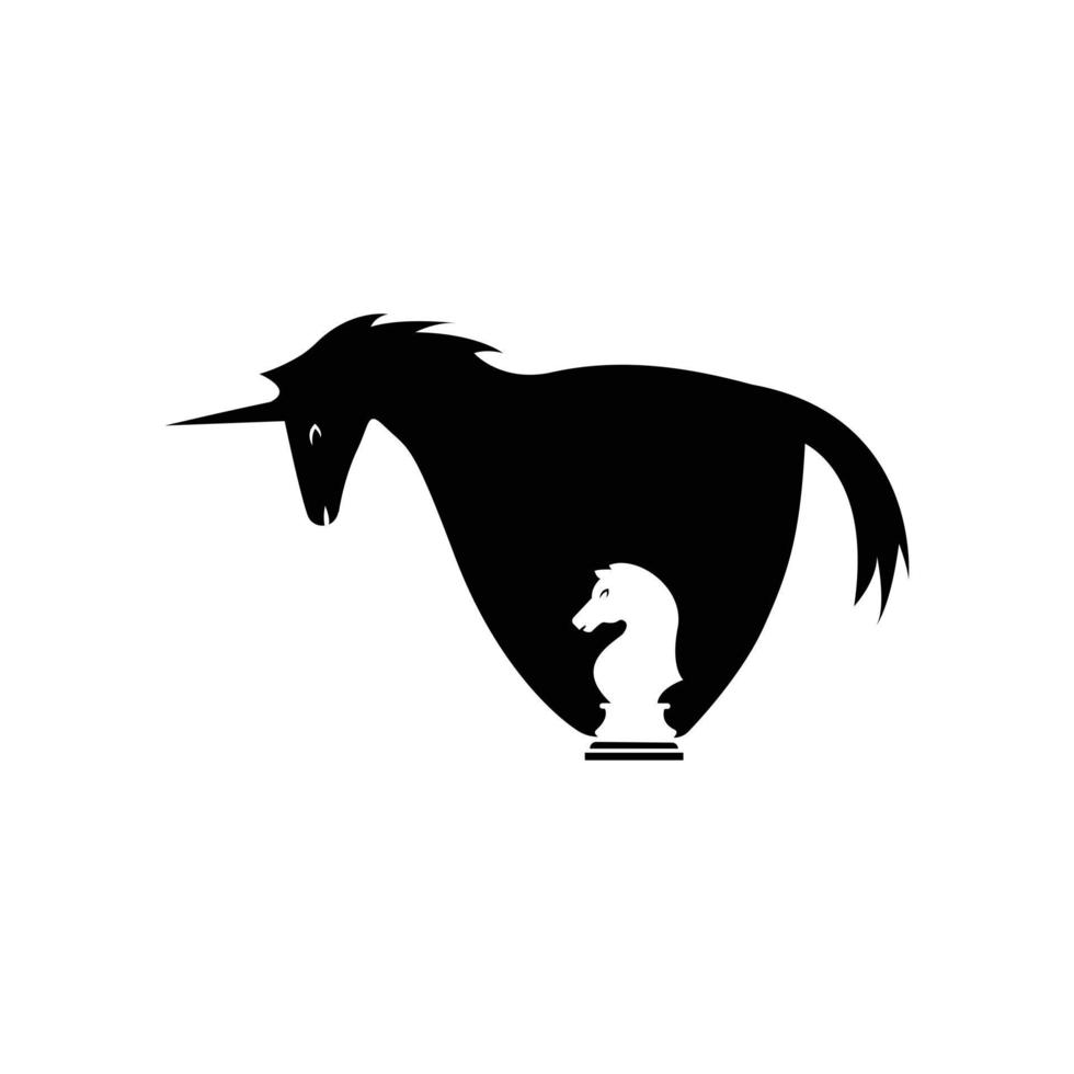 cheval négatif espace logo vecteur