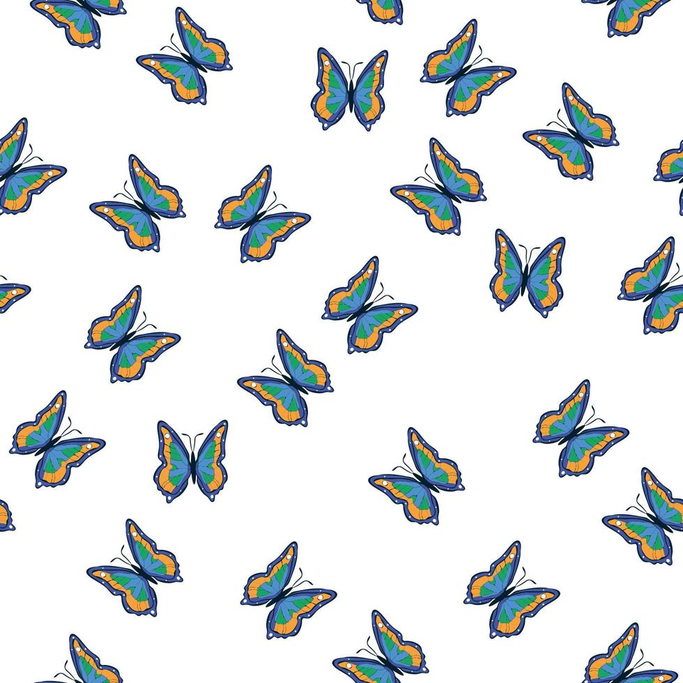 modèle sans couture de papillons multicolores lumineux. fond d'écran, fond, fête d'enfants, papier kraft vecteur