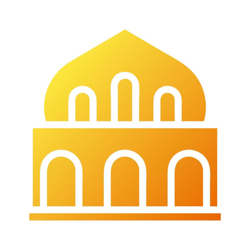 mosquée icône solide pente Jaune style Ramadan illustration vecteur élément et symbole parfait.