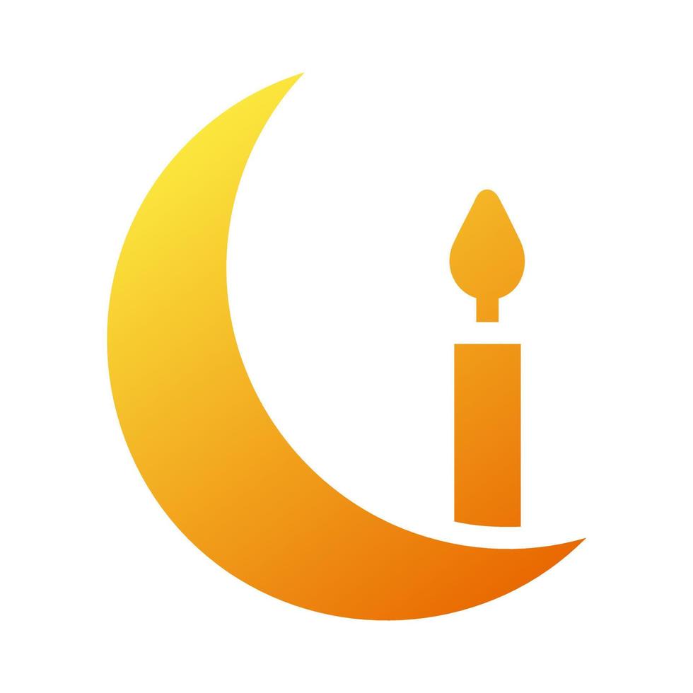 bougie icône solide pente Jaune style Ramadan illustration vecteur élément et symbole parfait.