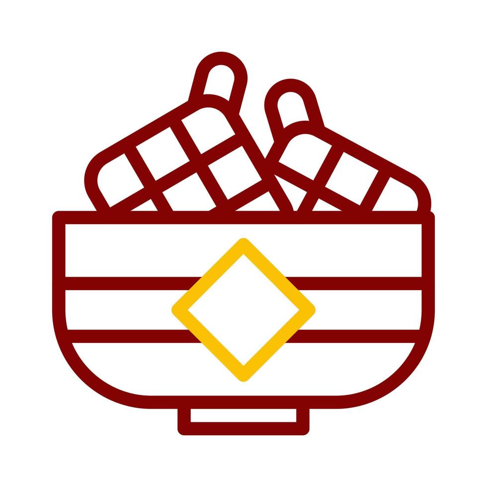 ketupat icône bicolore rouge style Ramadan illustration vecteur élément et symbole parfait.