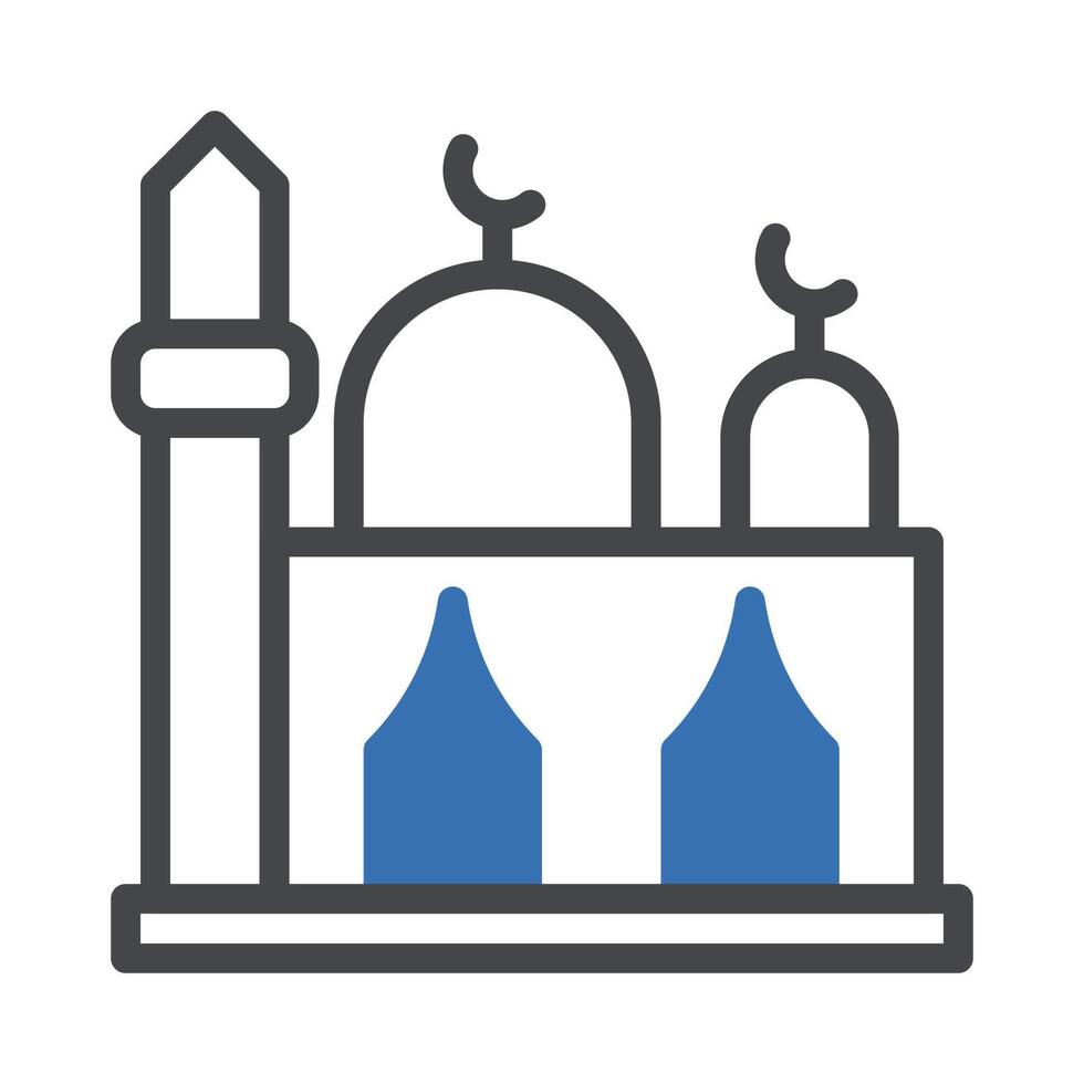 mosquée icône bichromie gris bleu style Ramadan illustration vecteur élément et symbole parfait.