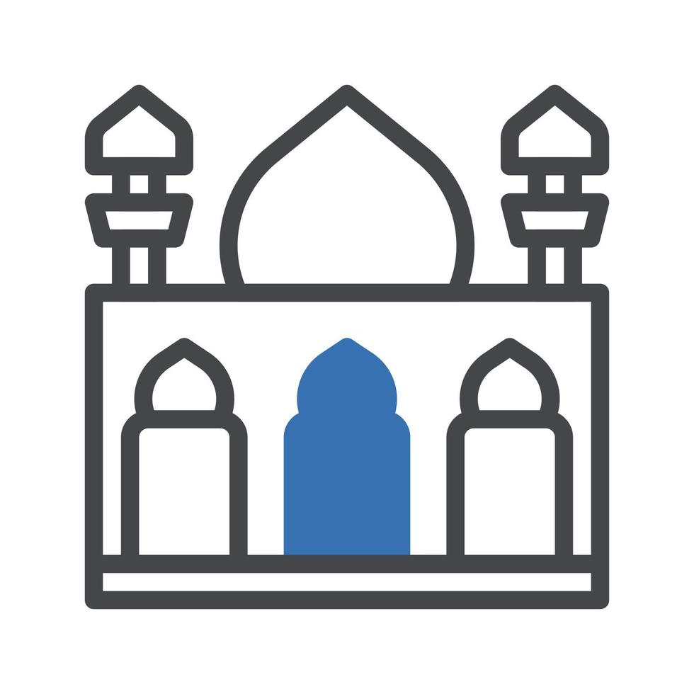 mosquée icône bichromie gris bleu style Ramadan illustration vecteur élément et symbole parfait.