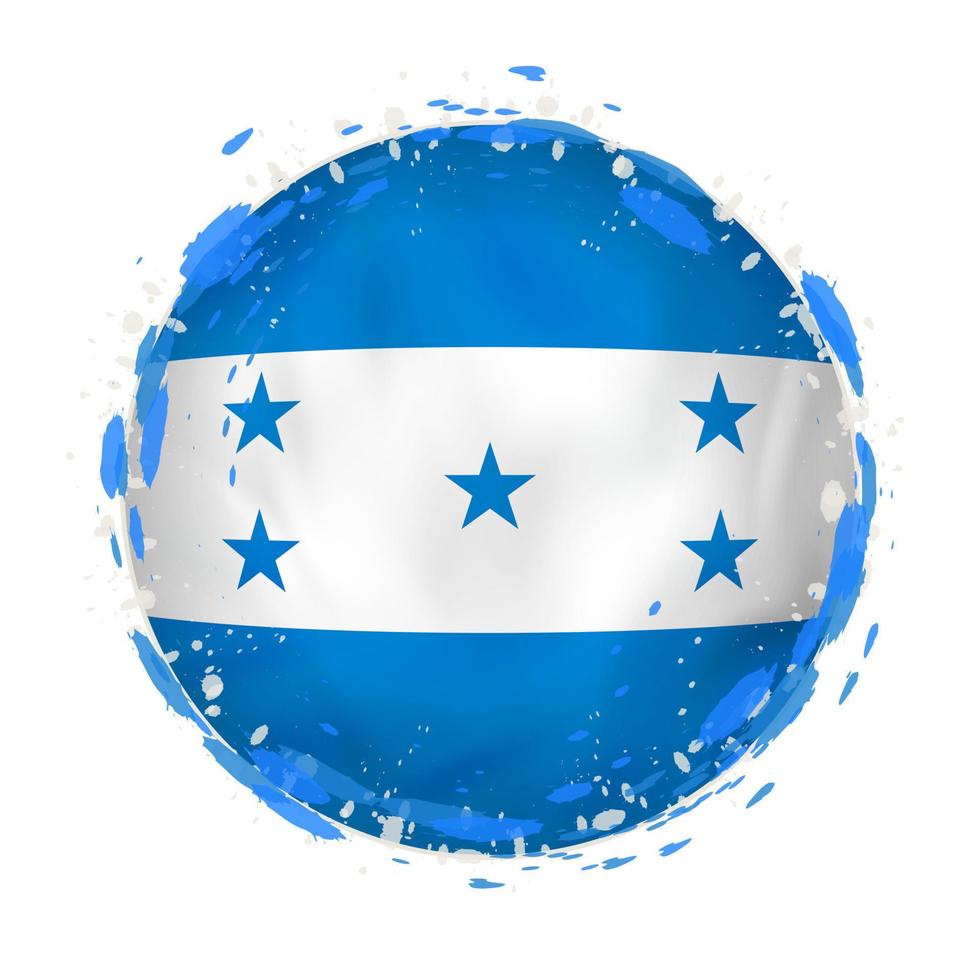 rond grunge drapeau de Honduras avec éclaboussures dans drapeau couleur. vecteur