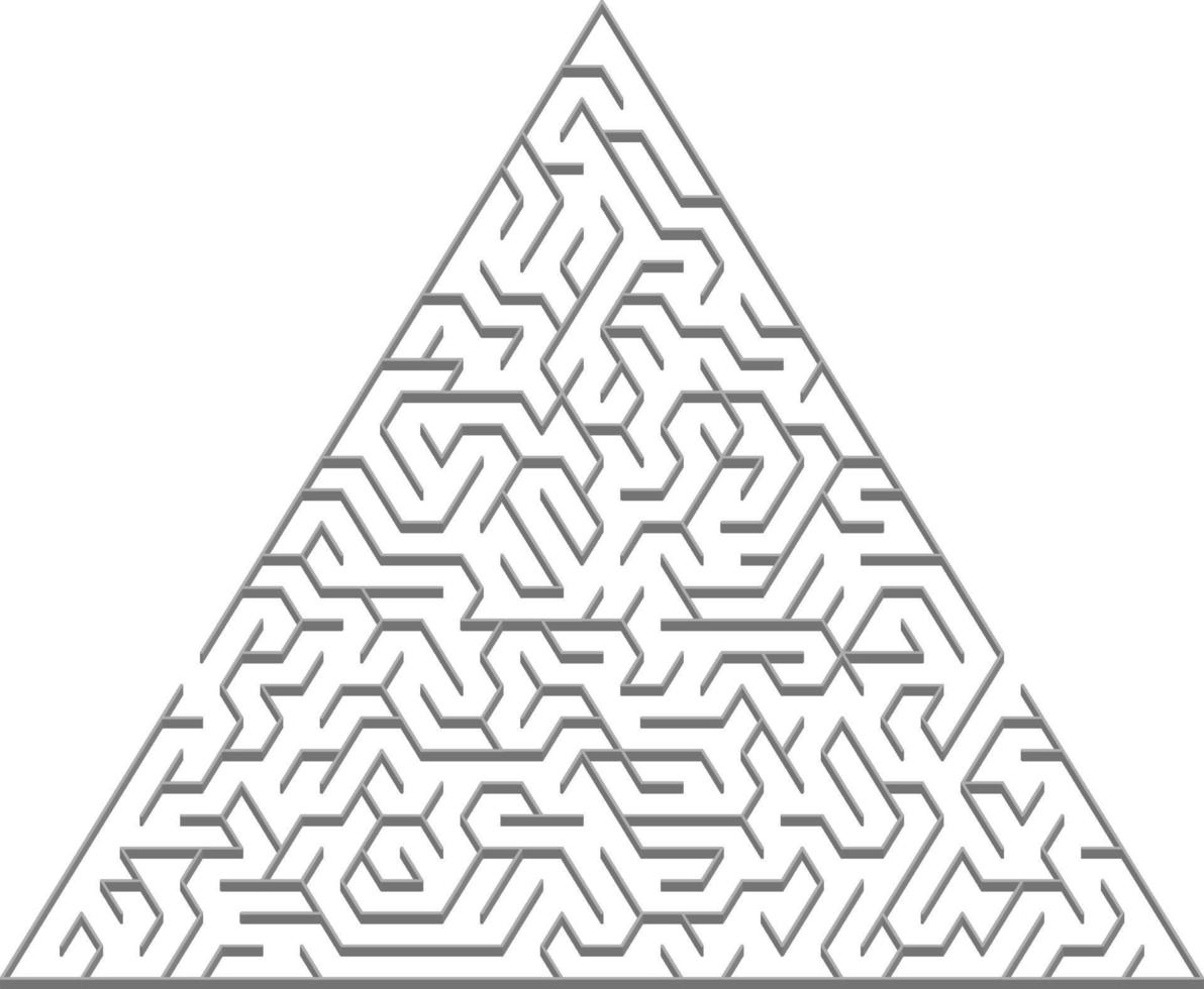 modèle vectoriel avec un labyrinthe 3d triangulaire gris.