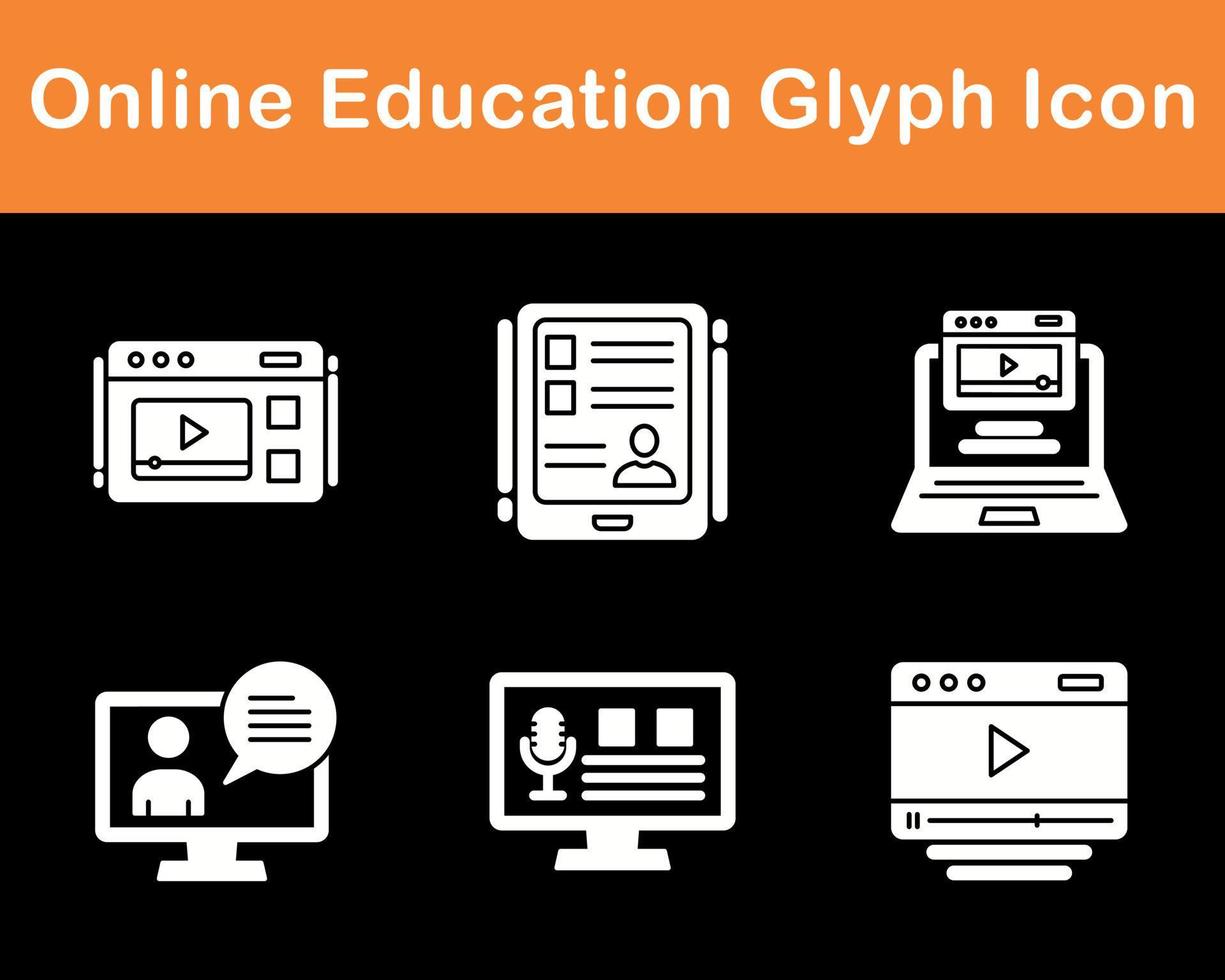 jeu d'icônes vectorielles de l'éducation en ligne vecteur