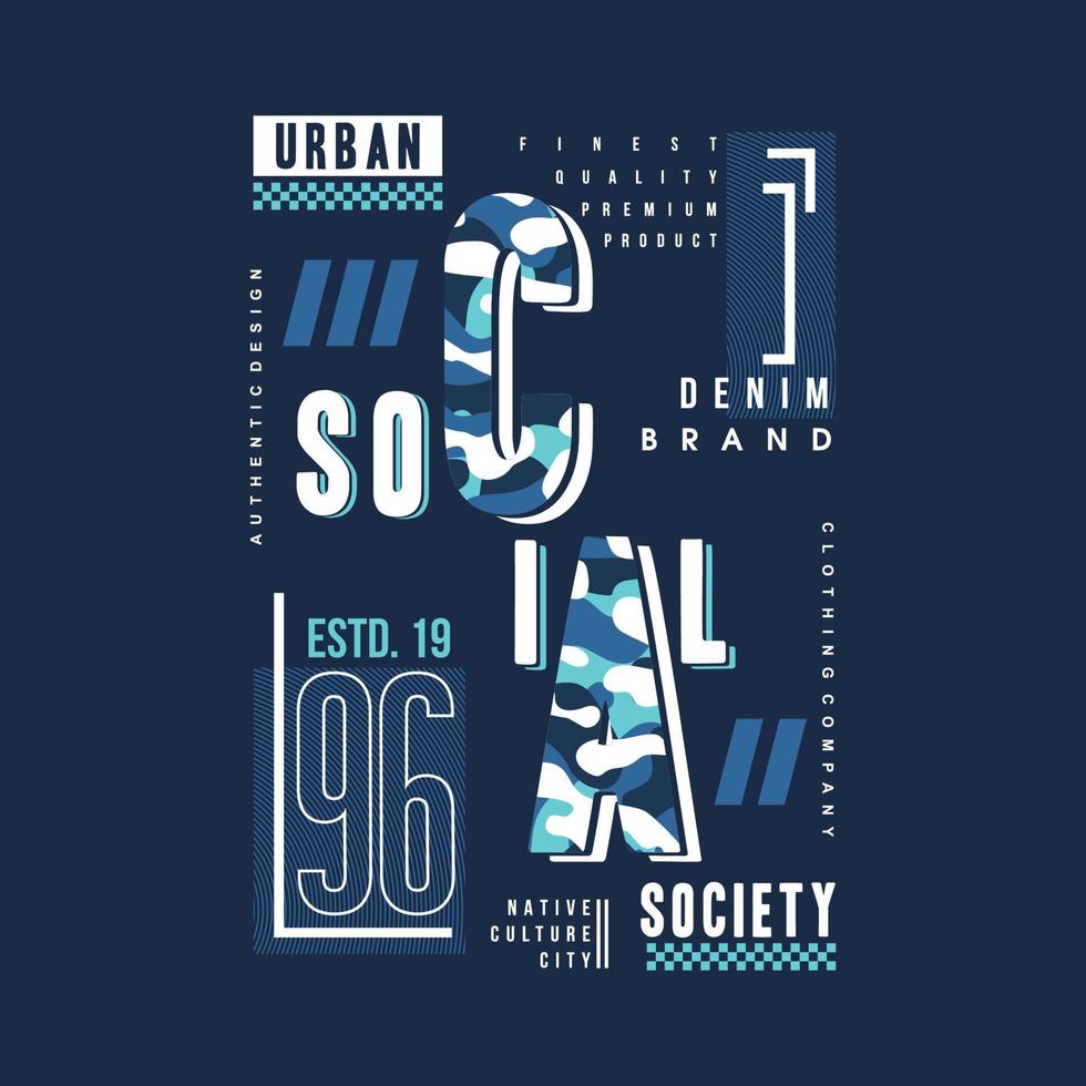 Urbain social société slogan texte Cadre graphique vecteur impression