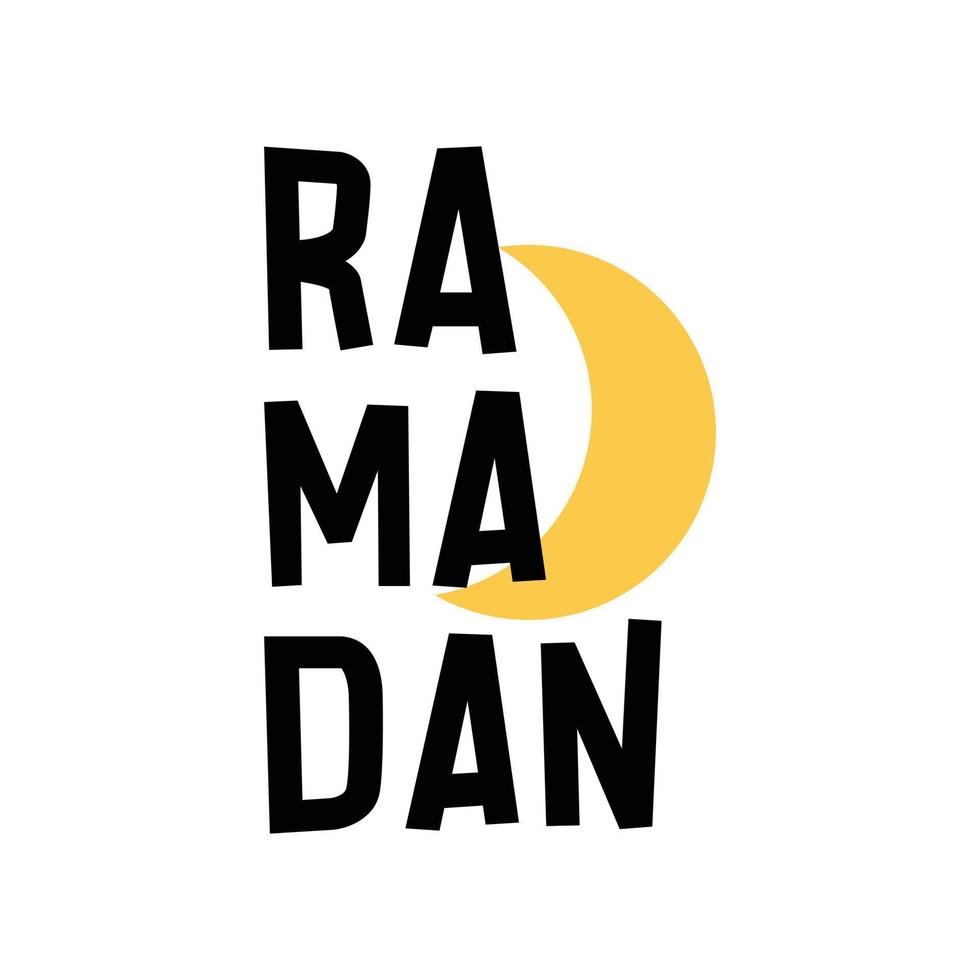 Ramadan griffonnage inspiration texte. Ramadan salutation carte avec lune. parfait invitation carte et cadeau. vecteur