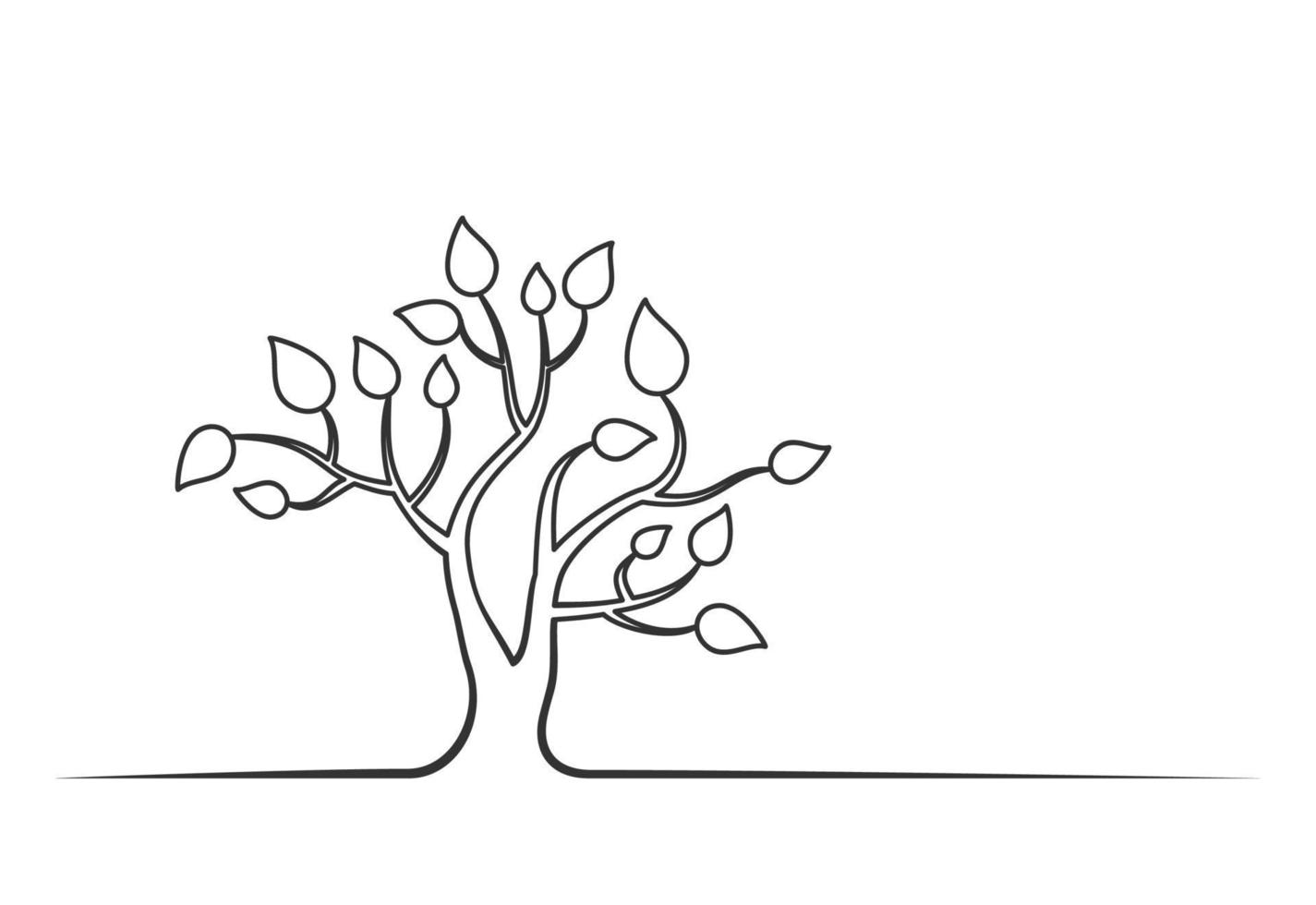 arbre à couronne arrondie. une illustration vectorielle vecteur