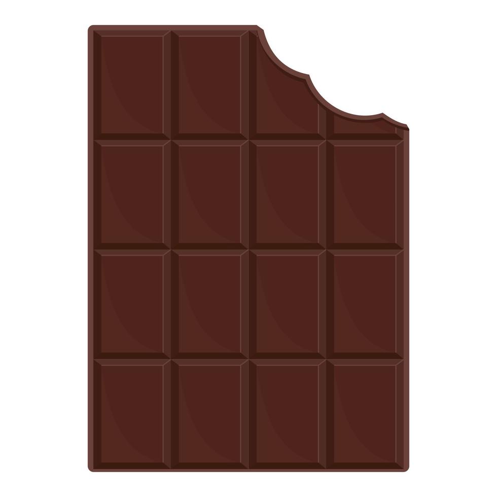 une barre de chocolat mordue, illustration de style dessin animé isolé de vecteur de couleur