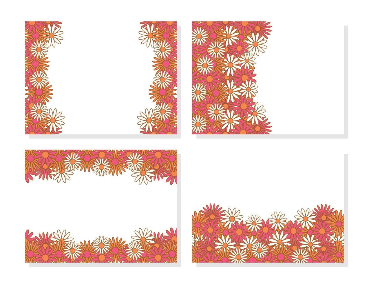 ensemble de arrière-plans, avec un intéressant combinaison de floral ornements. vecteur illustration pour affiches, salutation cartes, invitations.