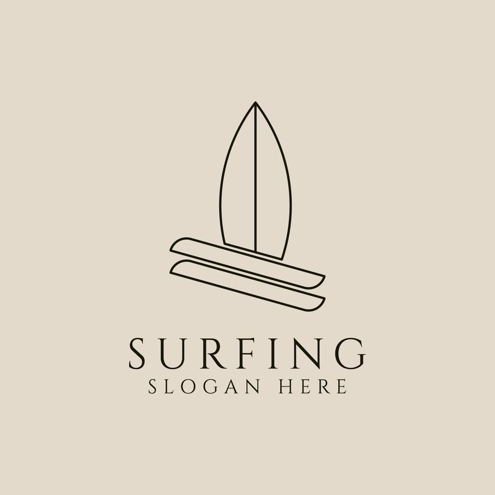 surfant ligne art logo, icône et symbole, vecteur illustration conception