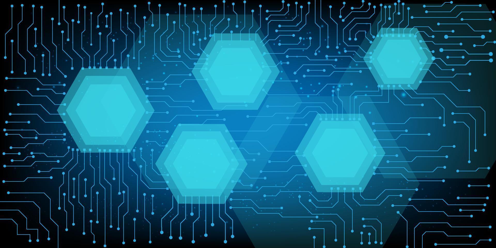 hexagone science sécurité électronique pour la sécurité avec concept de vecteur d'hologramme pour l'écran d'affaires de fond d'élément technologique futur