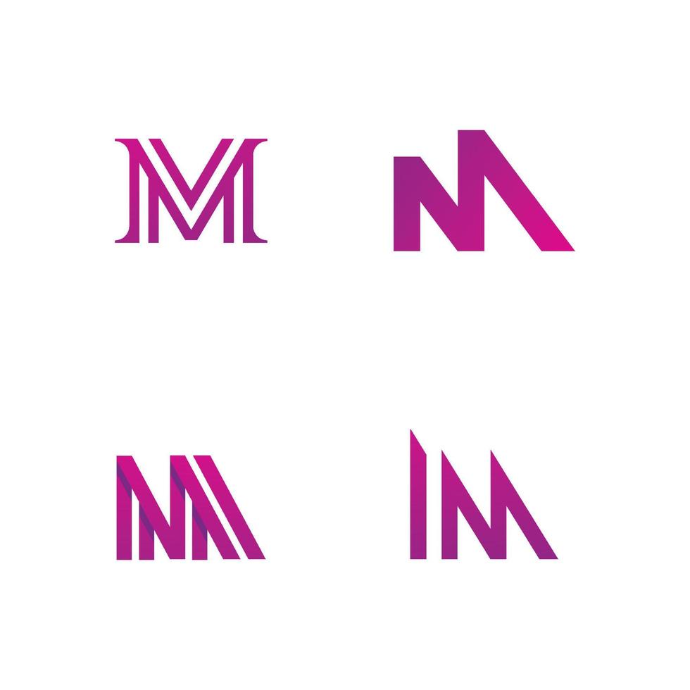lettre m éléments de modèle de conception d'icône de logo minimal vecteur
