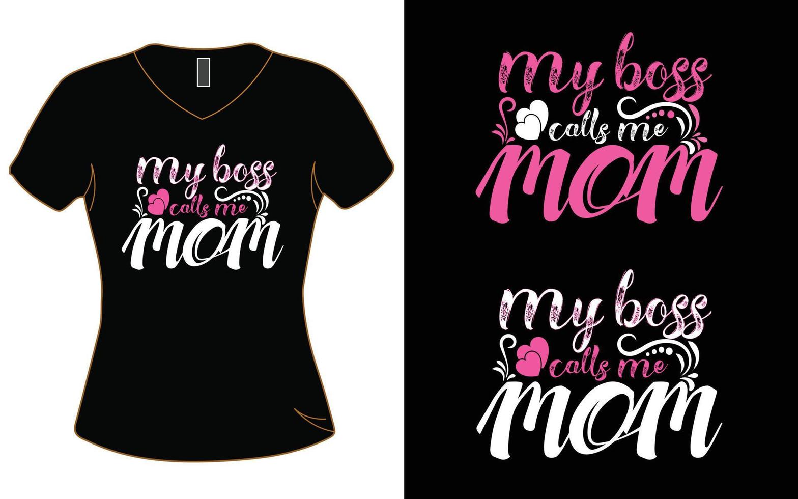 mon patron appels moi maman T-shirt conception. vecteur