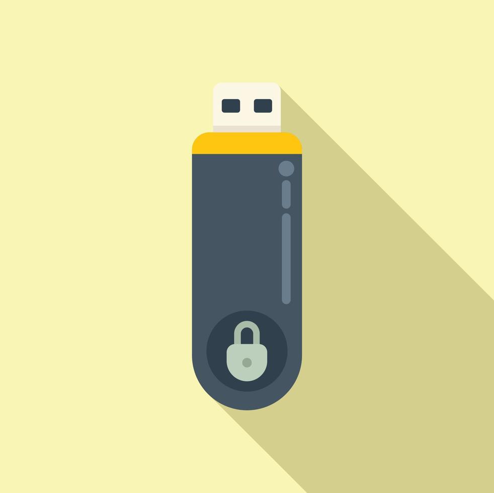 USB mot de passe protection icône plat vecteur. personnel s'identifier vecteur
