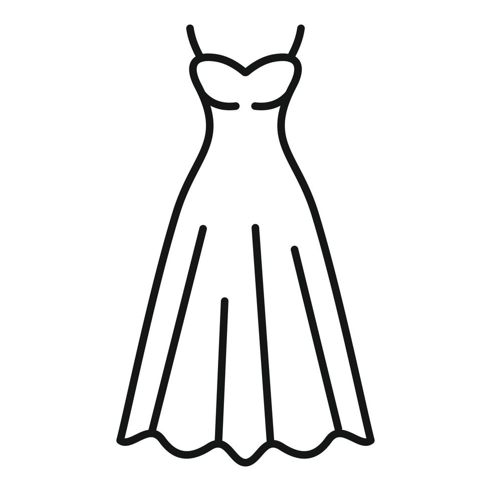 de mariée robe icône contour vecteur. boutique mariage vecteur