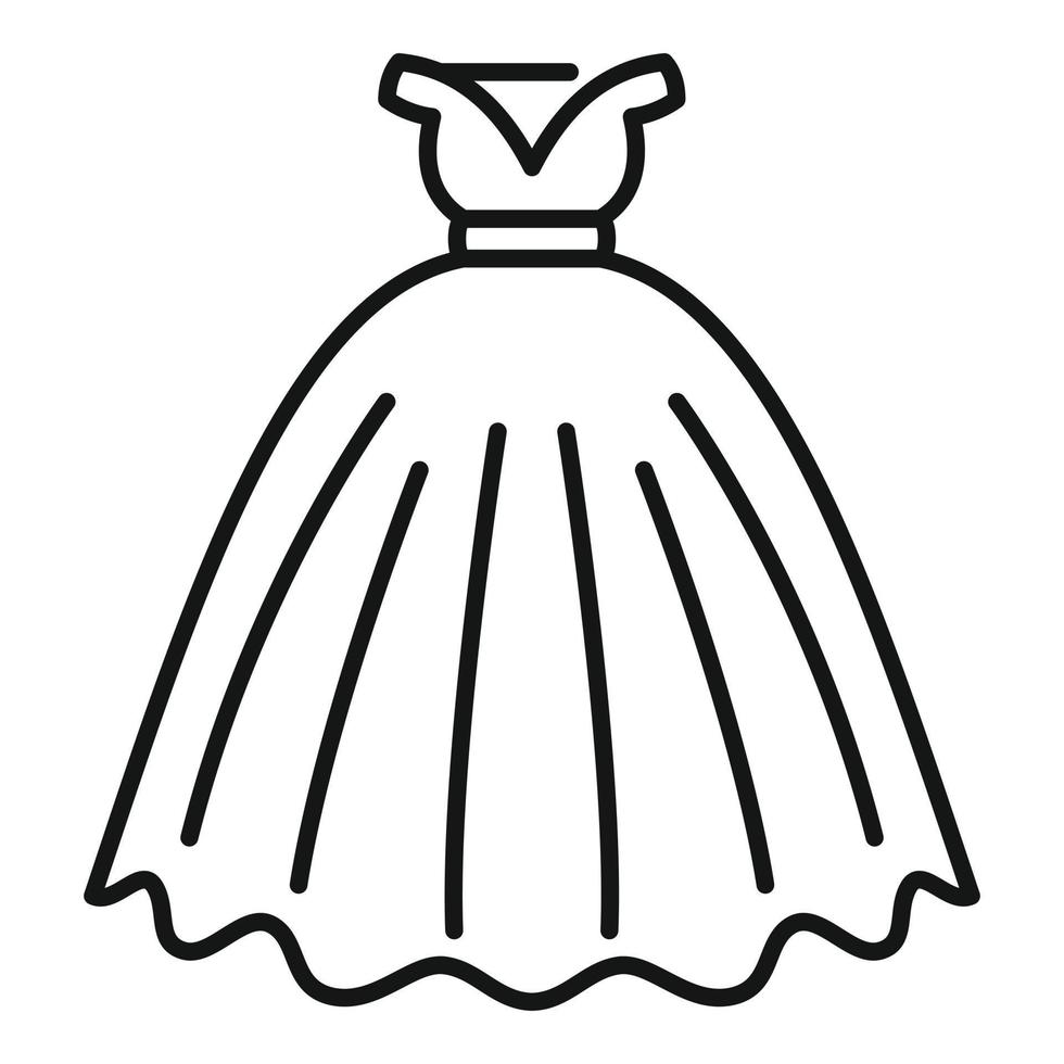 mariage robe icône contour vecteur. femme douche vecteur