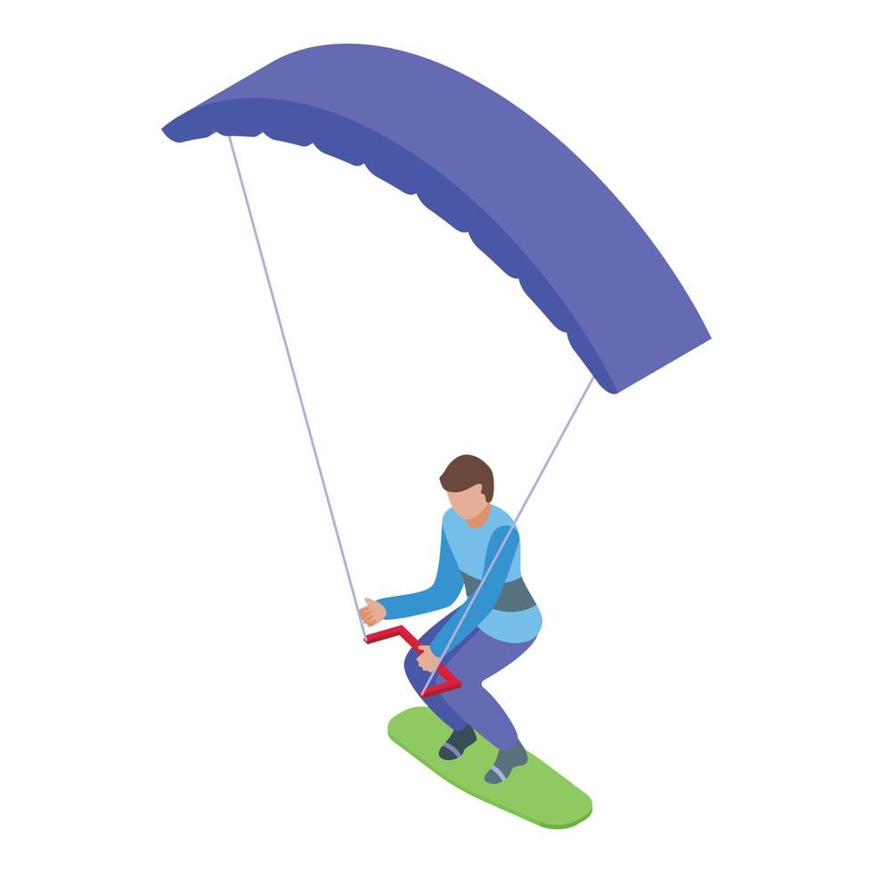 actif sport icône isométrique vecteur. la vitesse kite surf vecteur