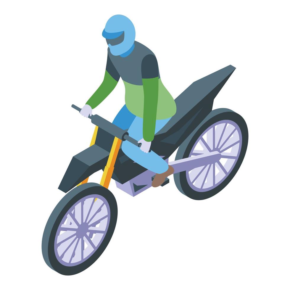 bicyclette motocross icône isométrique vecteur. moto roue vecteur