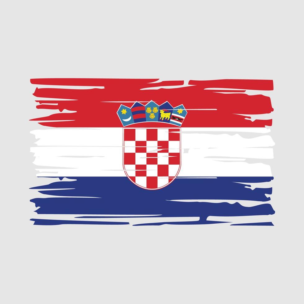 brosse drapeau croatie vecteur