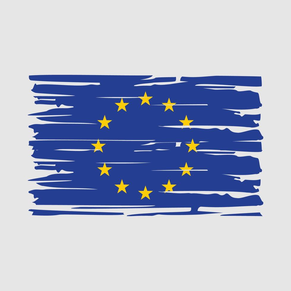 pinceau drapeau européen vecteur