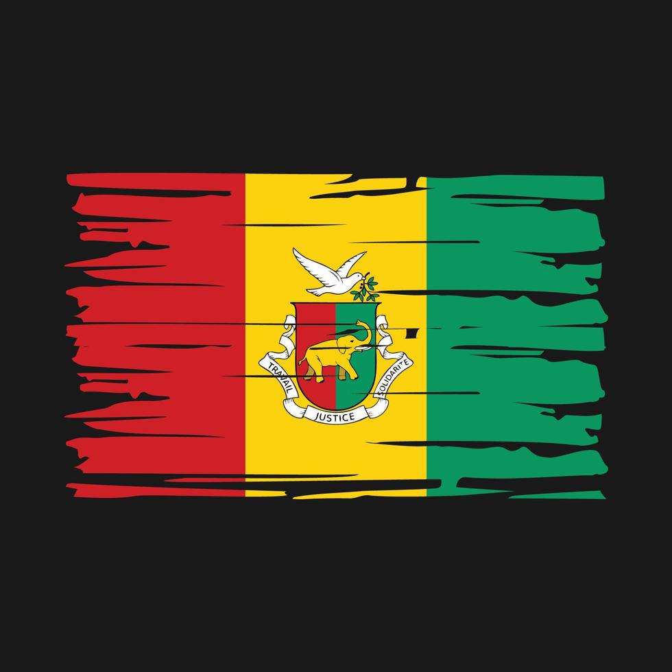 brosse drapeau de guinée vecteur