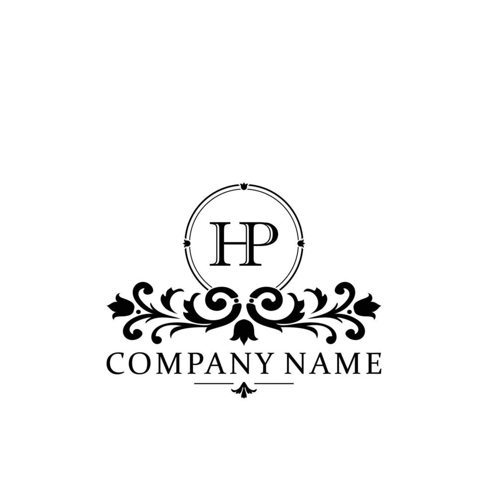 lettre hp floral logo conception. logo pour femmes beauté salon massage cosmétique ou spa marque vecteur