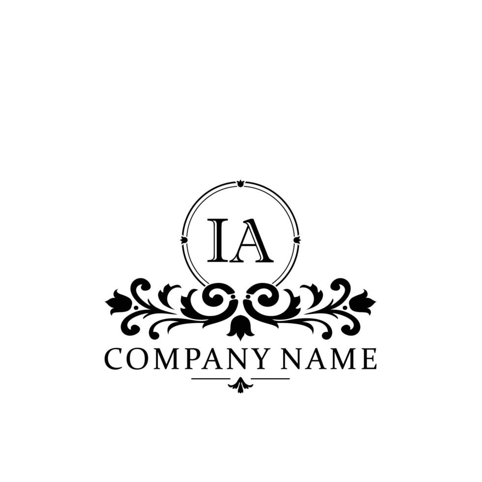 lettre ia floral logo conception. logo pour femmes beauté salon massage cosmétique ou spa marque vecteur